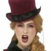 Smiffys Deluxe Victorian Vampiress Hat, Burgundy -FANCY THAT FANCY DRESS Sales 48309