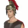 Smiffys Roman Spartan Helmet, Gold & Red