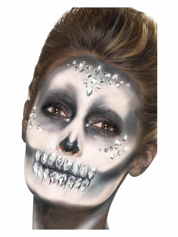 Smiffys Make-Up FX, Jewel Face Gems, Silver 3 Smiffys Make-Up FX, Jewel Face Gems, Silver