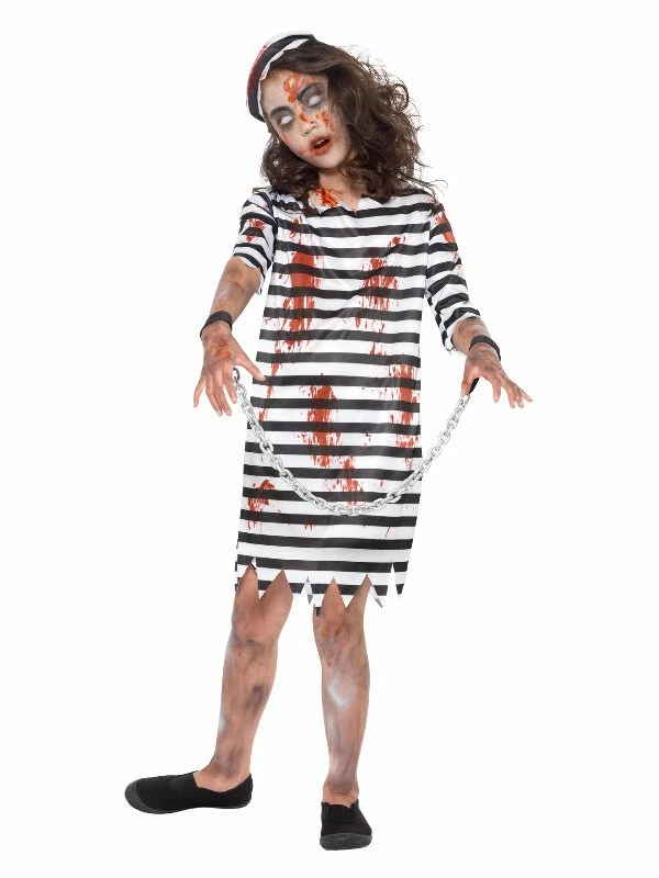 Smiffys Zombie Convict Girl, Black & White 3 Smiffys Zombie Convict Girl, Black & White
