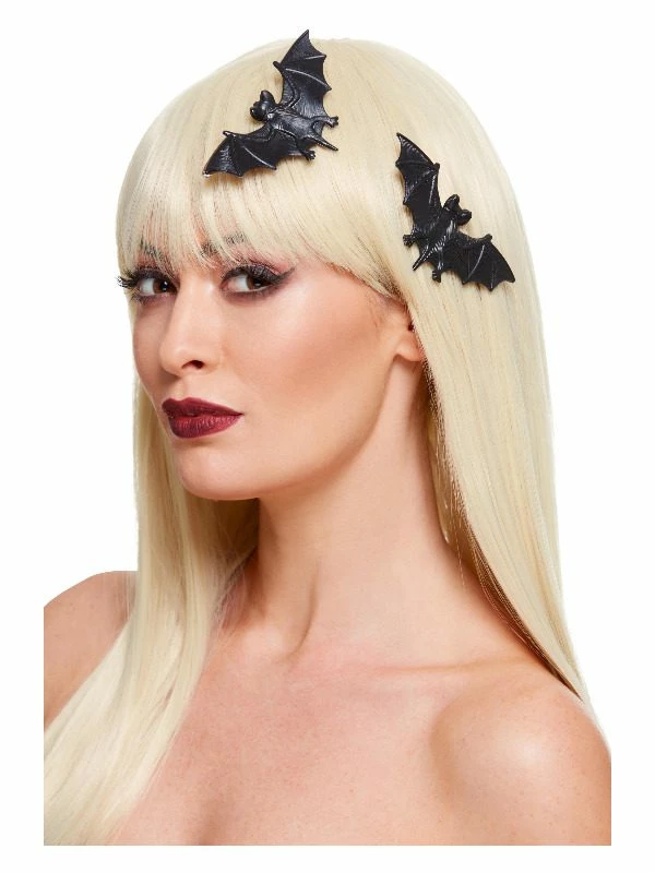 Smiffys Bat Hair Clips, Black 3 Smiffys Bat Hair Clips, Black