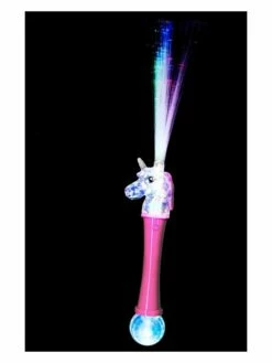 Smiffys Unicorn Fibre Optic Wand, Light Up, Pink & Blue