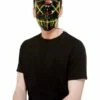 Smiffys Stitch Face Mask, Green Neon Light Up, Black -FANCY THAT FANCY DRESS Sales 52363 7