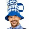 Smiffys Beer Festival Beer Hat, Blue & White Chequered -FANCY THAT FANCY DRESS Sales 52509 3