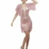 Smiffys Deluxe 20s Vintage Pink Flapper Costume -FANCY THAT FANCY DRESS Sales 55080 6