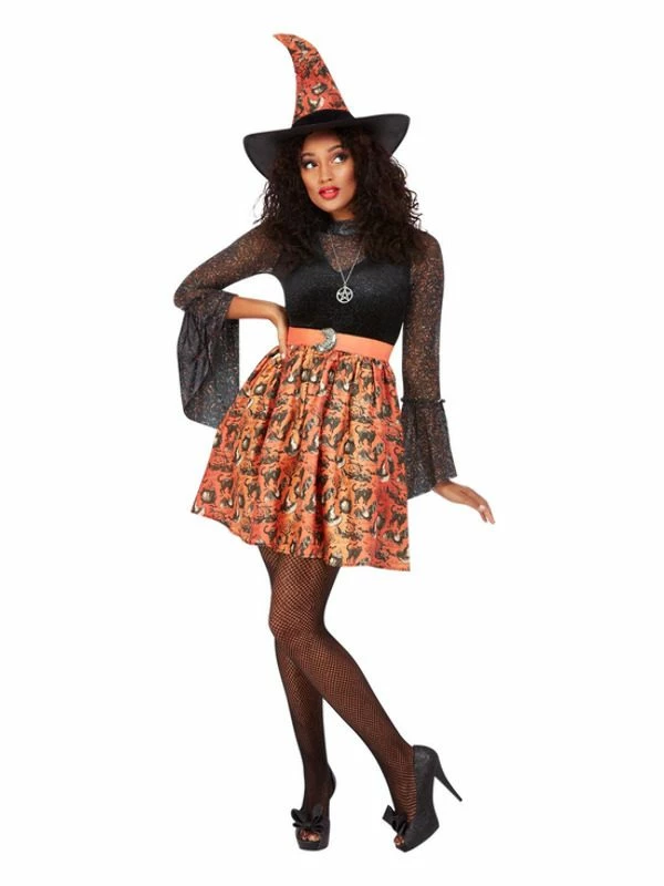 Smiffys Vintage Witch Costume, Orange 3 Smiffys Vintage Witch Costume, Orange