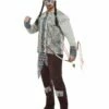 Smiffys Dark Spirit Warrior Costume, Grey