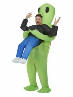 Smiffys Inflatable Alien Abduction Costume, Green