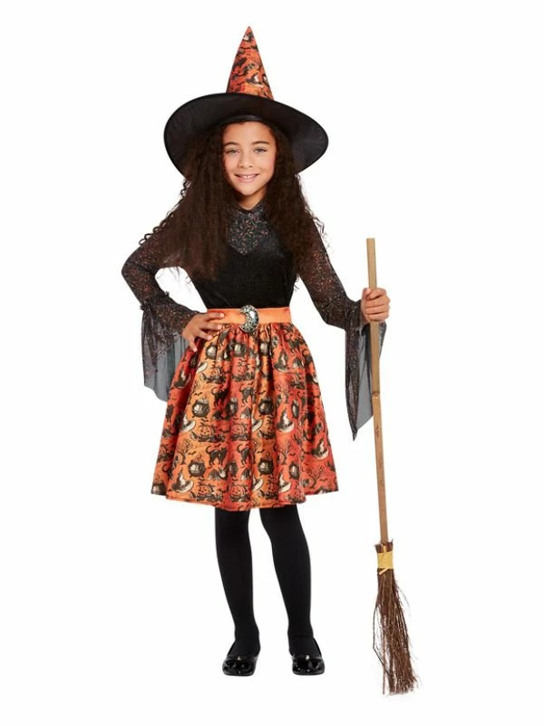Smiffys Vintage Witch Costume, Orange 3 Smiffys Vintage Witch Costume, Orange