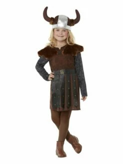Smiffys Viking Princess Costume, Brown