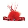 Red Flapper Headband (Sequin With Feather) -FANCY THAT FANCY DRESS Sales BA1032