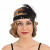 Deluxe Flapper Headband Black Sequin Band