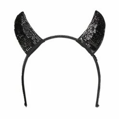 Black Sequin Devil Horns