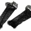 Black Fishnet Fingerless Gloves With Lace -FANCY THAT FANCY DRESS Sales BA680