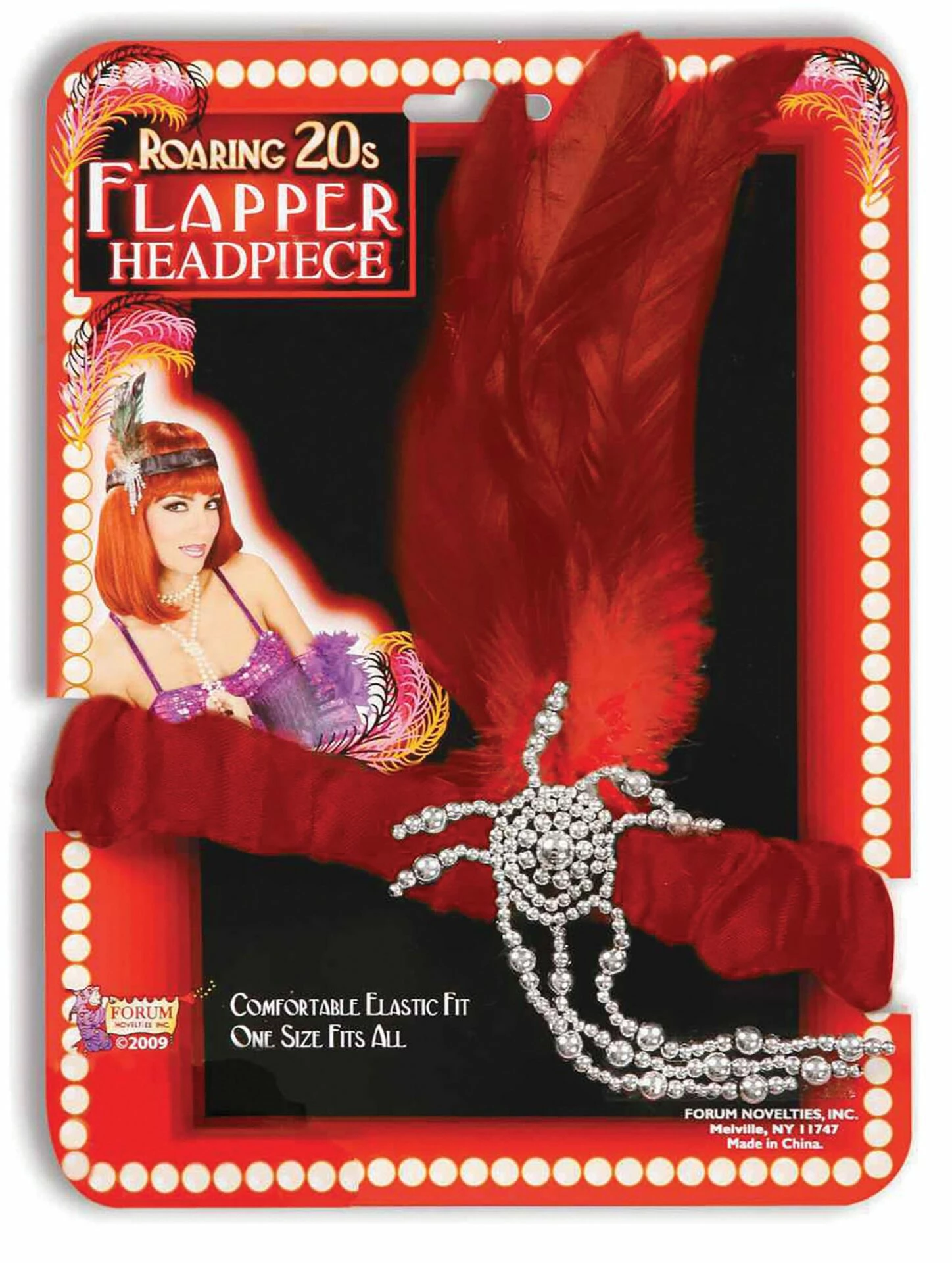 Red Flapper Headbands + Feathers 3 Red Flapper Headbands + Feathers