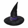Velvet Witch Hat With Purple Belt & Buckle