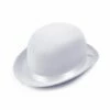 Bowler Hat White Satin Finish -FANCY THAT FANCY DRESS Sales BH478