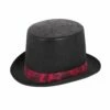 Top Hat ‘Aged’ Look Black With Red Band -FANCY THAT FANCY DRESS Sales BH681