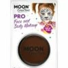 Smiffys Moon Creations Pro Face Paint Cake Pot, Dark Brown
