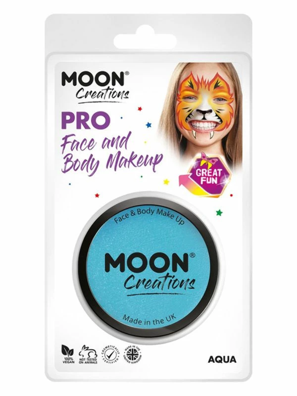 Smiffys Moon Creations Pro Face Paint Cake Pot, Aqua 3 Smiffys Moon Creations Pro Face Paint Cake Pot, Aqua