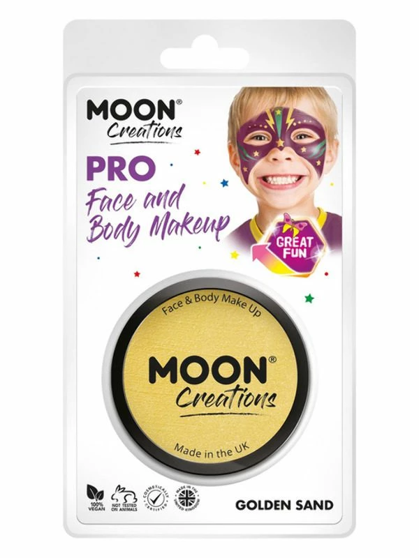 Smiffys Moon Creations Pro Face Paint Cake Pot,Golden Sand 3 Smiffys Moon Creations Pro Face Paint Cake Pot,Golden Sand