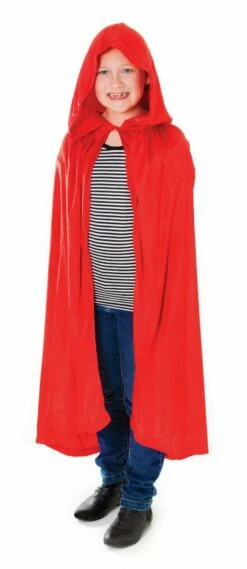 Velvet Hooded Cloak (Various Colours) – Red