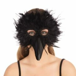 Black Bird Feather Mask