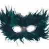Green & Black Feather Mask -FANCY THAT FANCY DRESS Sales EM020