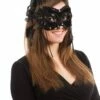 Black Velvet & Feathers Mask