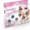 Smiffys Moon Glitter Holographic Chunky Glitter, Assorted