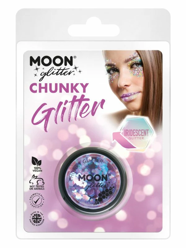 Smiffys Moon Glitter Iridescent Chunky Glitter, Purple 3 Smiffys Moon Glitter Iridescent Chunky Glitter, Purple