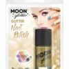 Smiffys Moon Glitter Holographic Nail Polish, Gold