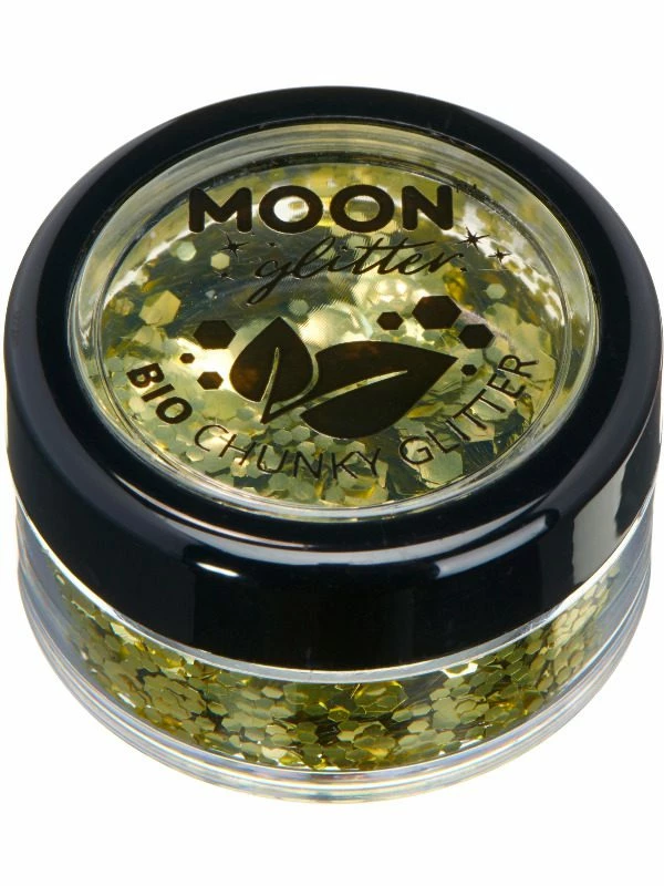 Smiffys Moon Glitter Bio Chunky Glitter, Gold 3 Smiffys Moon Glitter Bio Chunky Glitter, Gold