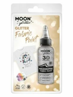 Smiffys Moon Glitter Holographic Glitter Fabric Paint