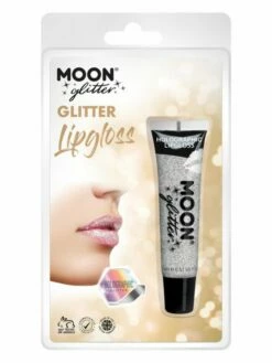 Smiffys Moon Glitter Holographic Glitter Lipgloss, Silver