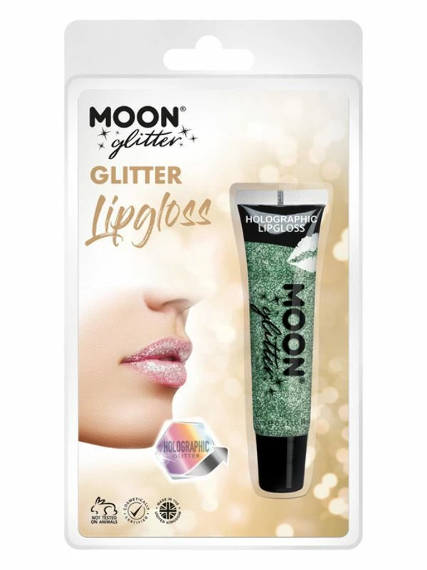 Smiffys Moon Glitter Holographic Glitter Lipgloss, Green 3 Smiffys Moon Glitter Holographic Glitter Lipgloss, Green