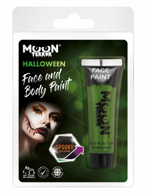 Smiffys Moon Terror Halloween Face & Body Paint, Green 3 Smiffys Moon Terror Halloween Face & Body Paint, Green