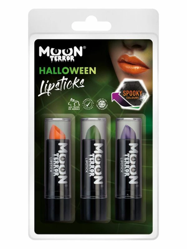 Smiffys Moon Terror Halloween Lipstick, Assorted 3 Smiffys Moon Terror Halloween Lipstick, Assorted